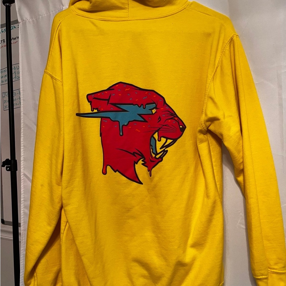 Yellow Mr Beast Hoodie Size M